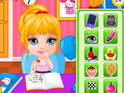 Online game Baby Barbie Homework Slacking
