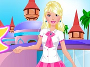 Online game Barbie going to school dress up