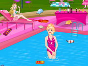 Online game Barbie Pool Party Cleaning
