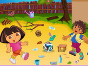 Online igrica Dora And Diego Playing Football free for kids