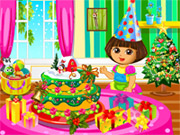 Online game Dora Christmas Cake