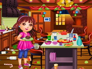 Online igrica Dora Christmas Kitchen Cleaning