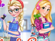 Online game Elsa And Rapunzel College Girls