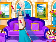 Online game Elsa cleaning royal family