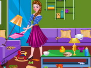 Online igrica Elsa Living Room Cleaning free for kids