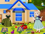 Online game Frozen Babies Garden Cleaning