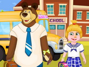 Masha And Bear Going To School