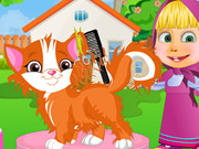 Online game Masha Kitten Summer Party Haircut