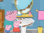 Online game Peppa Pig cleaning bathroom