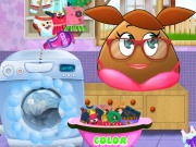 Pou Girl Washing Clothes