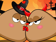 Online igrica Pou Halloween Kissing free for kids