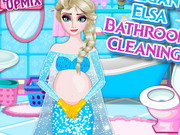 Pregnant Elsa Bathroom Cleaning