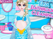 Igrica za decu Pregnant Elsa Bathroom Cleaning