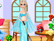 Pregnant Elsa Room Cleaning