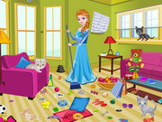 Online game Princess Elsa Kitty Room Cleaning